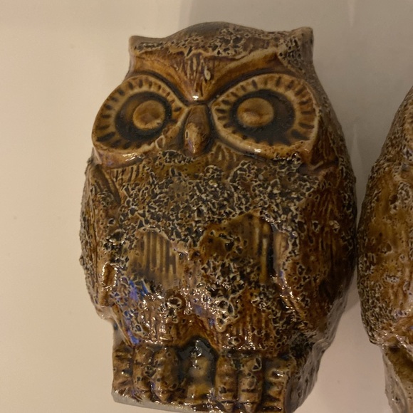 Vintage Rare INARCO Japan Numbered Textured Owl Brown Salt Pepper Shaker Set - Picture 10 of 11